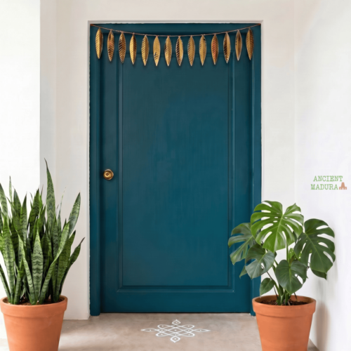 brass mango leaf toran ancient madurai