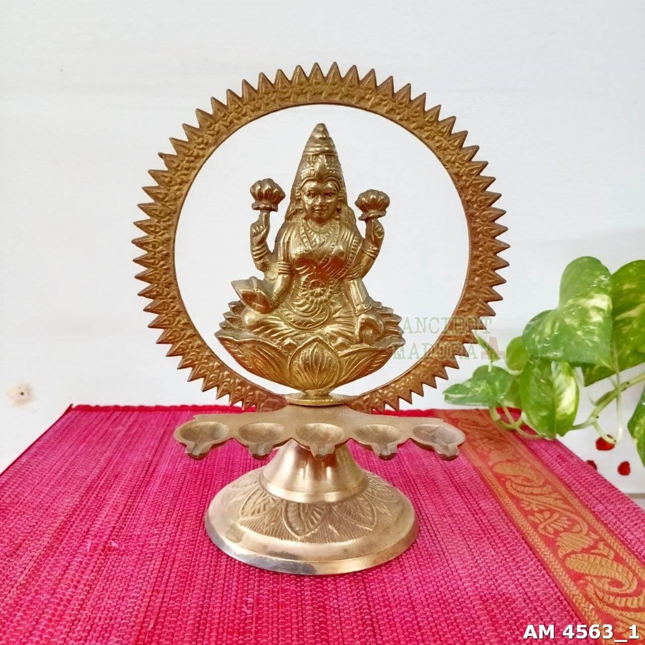 Brass Goddess Lakshmi Panch Diya