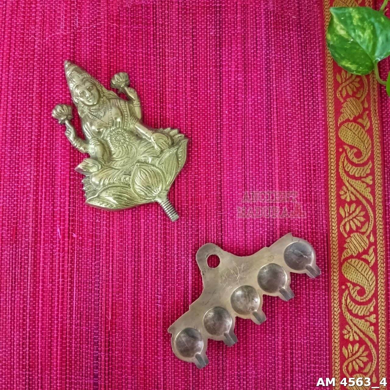 Brass Goddess Lakshmi Panch Diya