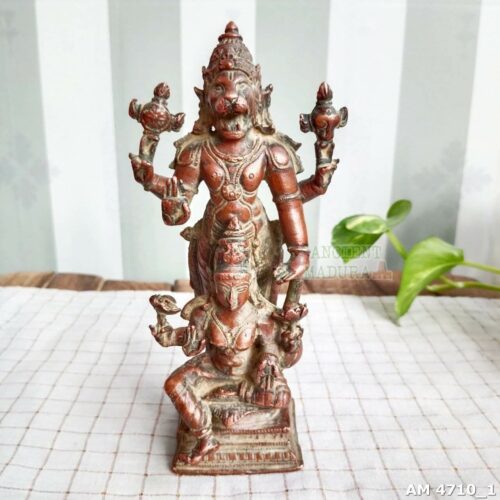 Lord Lakshmi Narasimhan Copper Statue