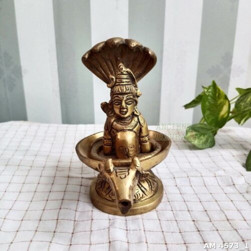 Brass shivling with sheshnag and Nandi for Home puja