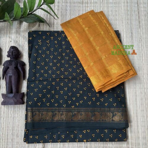 Deep Green 120 Count Premium Mukkati Sungudi Saree with Blouse