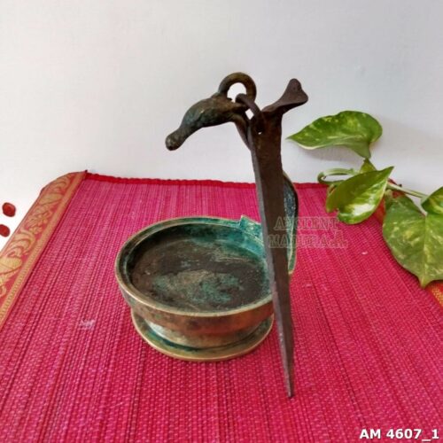 Kerala Bronze Horse Lamp with Serpent Hood