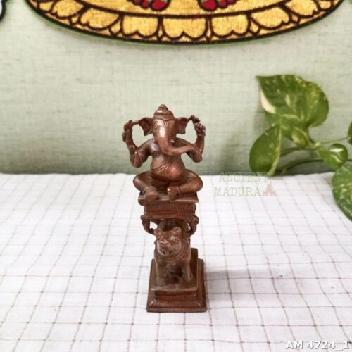 Copper Lord Ganesha on Mooshika