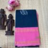 Navy Blue Premium Batik Sungudi Saree with Butterfly Motif