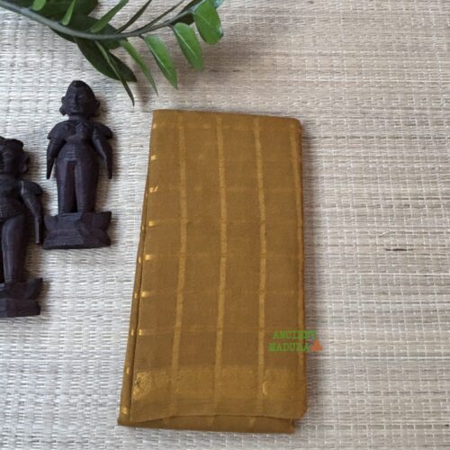 Mustard yellow Pavithra Kattam sungudi saree with golden peacock border, Madurai woven cotton saree