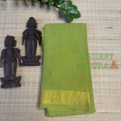 Lime Green Valli Kattam Sungudi Saree