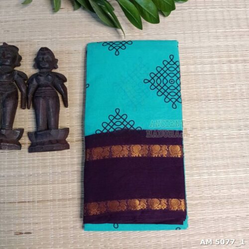 Blue kolam Sungudi Saree