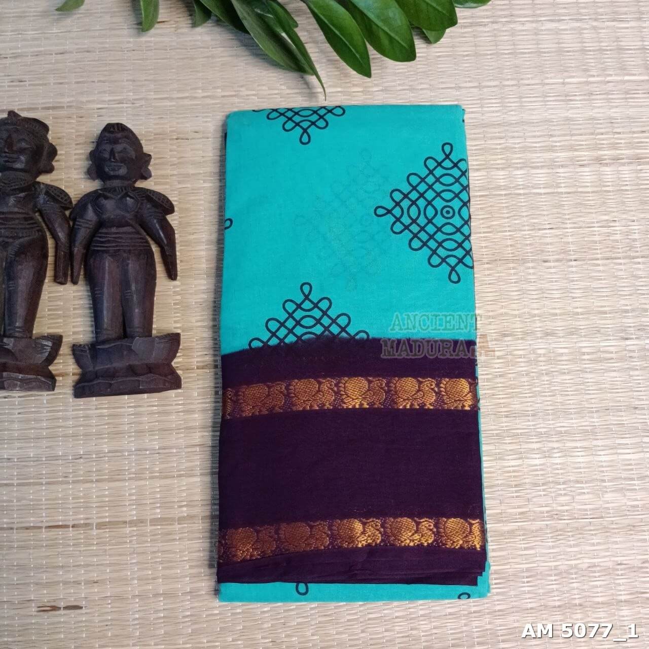 Blue kolam Sungudi Saree