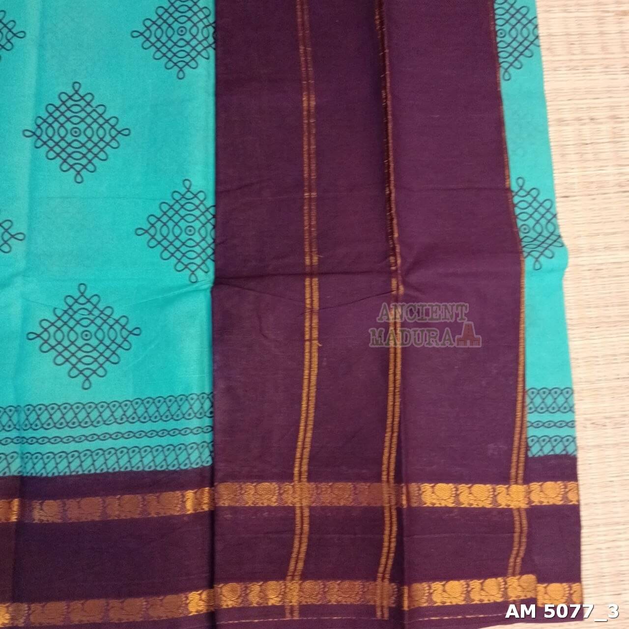 Blue kolam Sungudi Saree