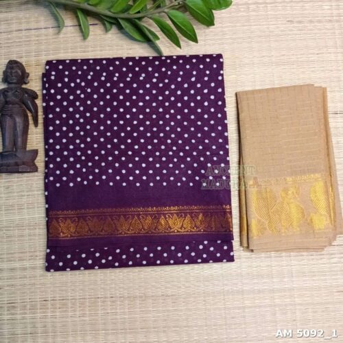 Premium Jamun single dot Sungudi saree