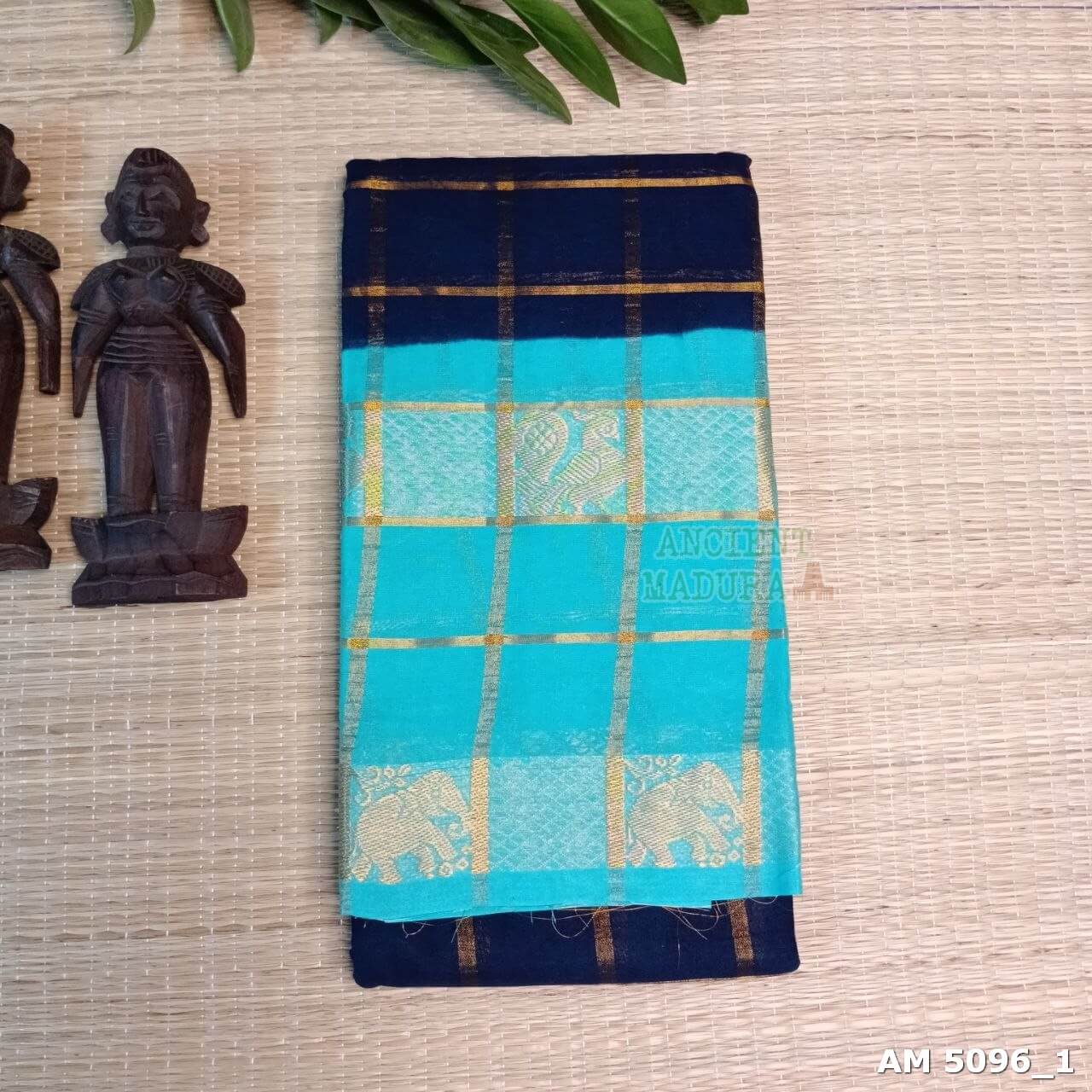 Navy Blue Pavithra Kattam sungudi saree