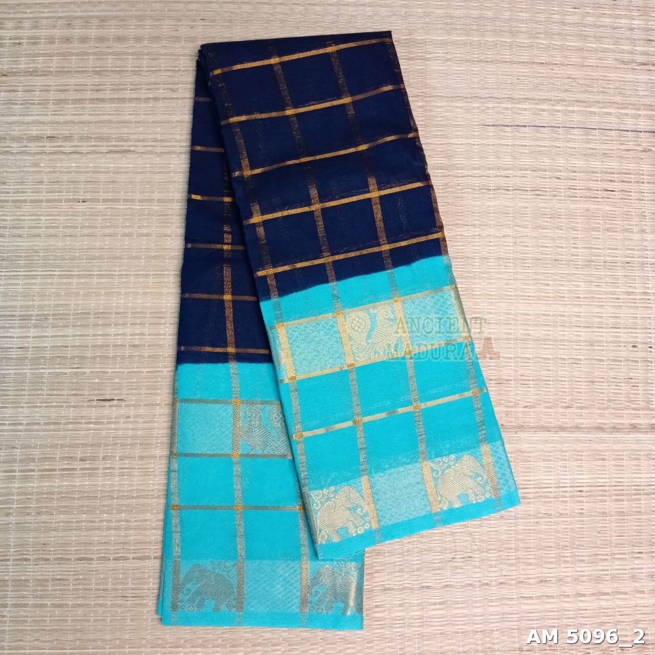 Navy Blue Pavithra Kattam sungudi saree