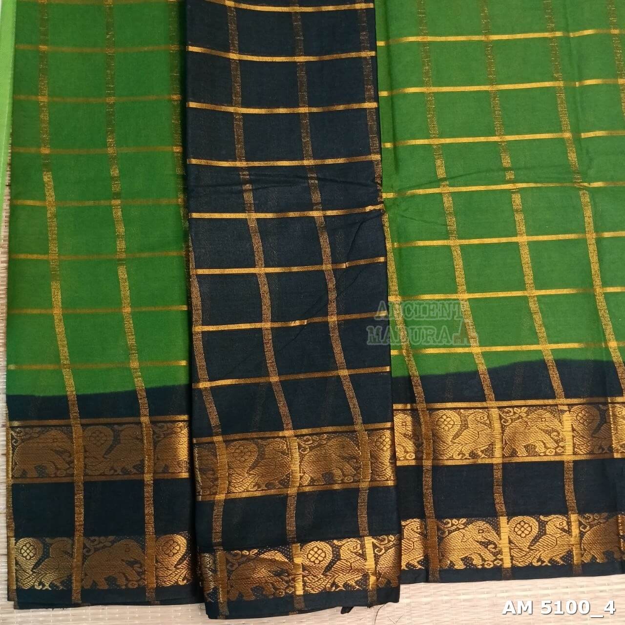 Green Pavithra Kattam Sungudi Saree