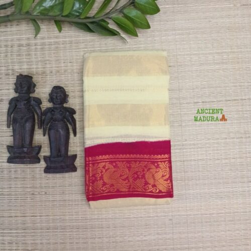 Cream Vairaoosi Premium Sungudi Saree