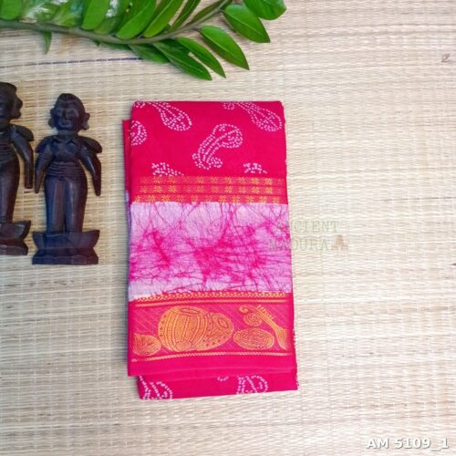 Rani Pink Musical Batik Sungudi Saree