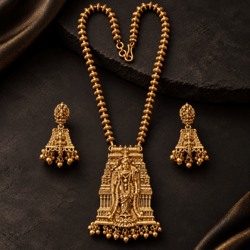 Antique Gold Temple Jewellery Set