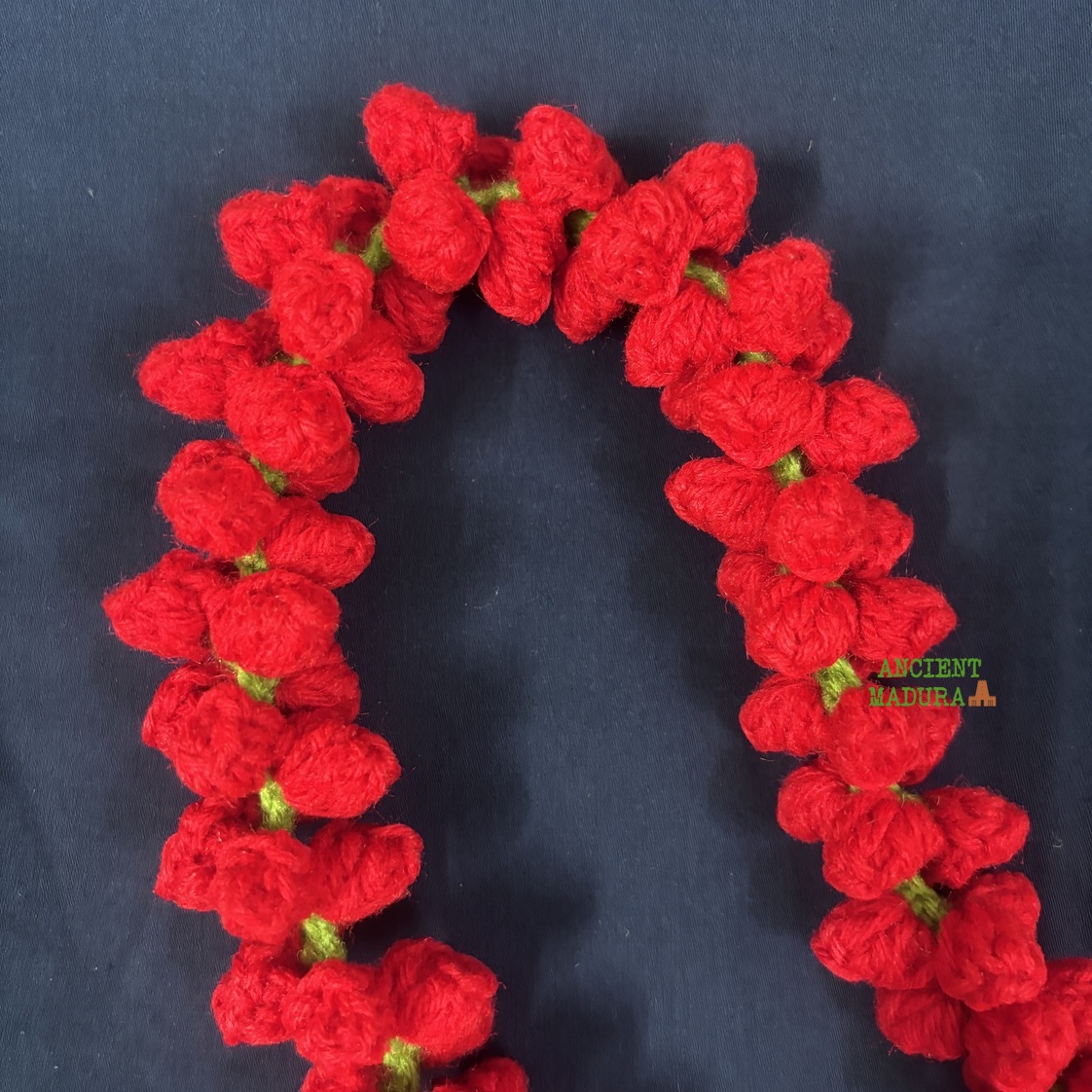 Artificial Red Rose Bud String – Hair Flower Mala (22 Inch) - Image 3